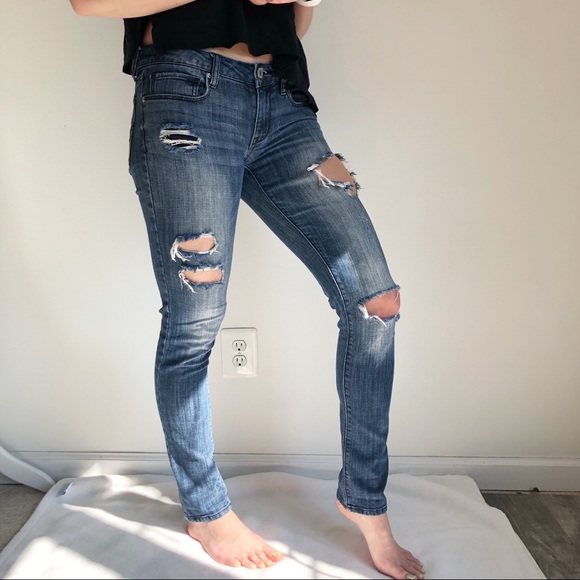 American Eagle Women’s Distressed Skinny Jeans 6 - Picture 4 of 16